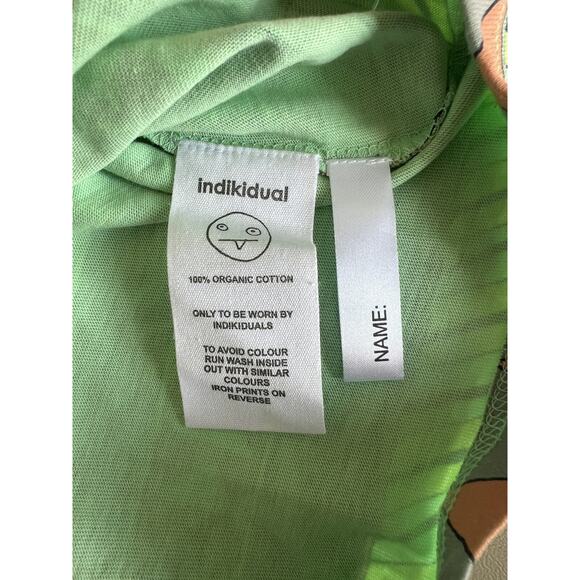 Indikidual Fringe Tee Kids 6/7Y Green Chili Patterned Short Sleeve - Picture 6 of 10